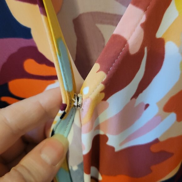 G.I.L.I. Knit Maxi Dress Multi Floral Print Jetsetter Long Sleeve - NWOT Med. - Picture 2 of 10